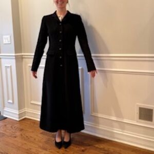Peruvian Connection Black Alpaca Maxi Winter Dress Coat Size 2